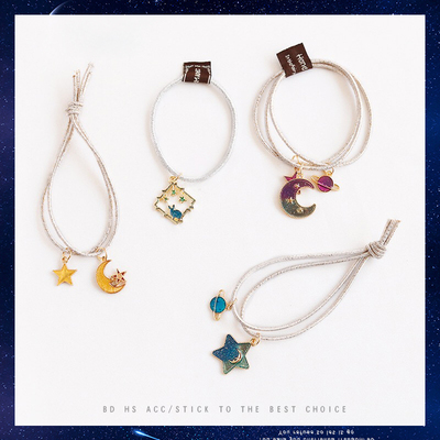 星辰元素发绳韩国星星月亮头绳发圈扎头发皮筋少女心可爱清新头饰