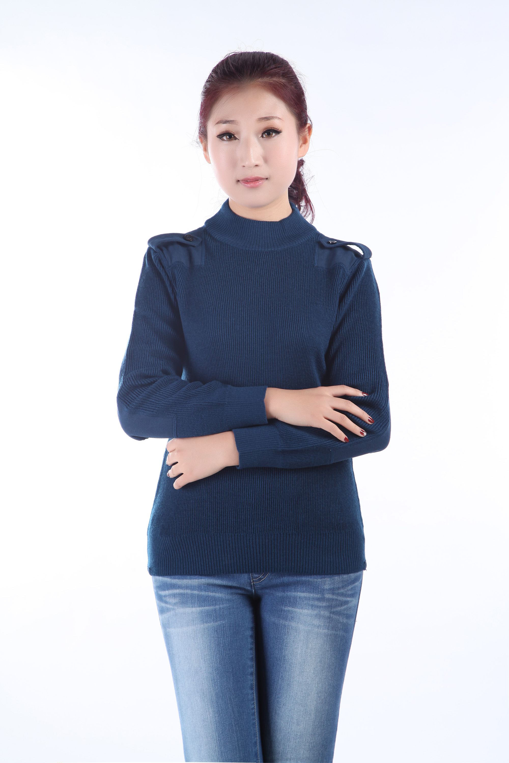 純羊毛藍色女毛衣女士圓領防靜毛衣女毛衣在類目 戶外/登山/野營/旅行用品, 戶外服裝, 保暖棉服, 保暖棉衣中 - 來自Buy2taobao.com提供專業的淘寶代購服務