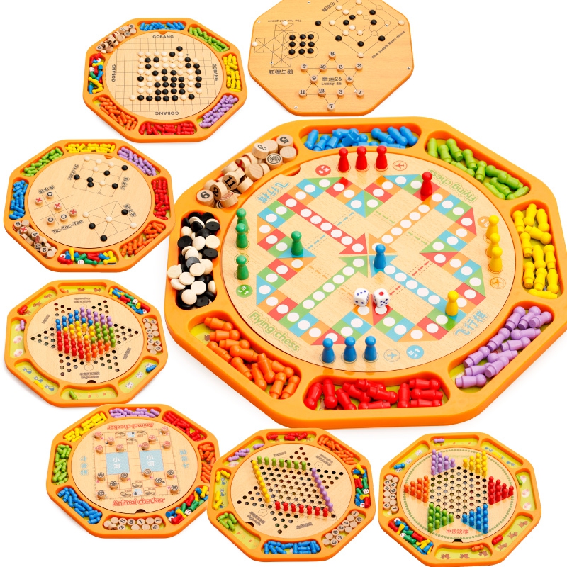 多功能十二合一木质制跳棋飞行棋五子棋亲子儿童宝宝玩具成人桌游|msdalam kategori Toy/bayi/teka-teki/blok bangunan/model, Kanak-kanak Permainan Papan/permainan meja, Checkers - dari Buy2taobao.com untuk memberikan perkhidmatan ejen Taobao profesional membeli