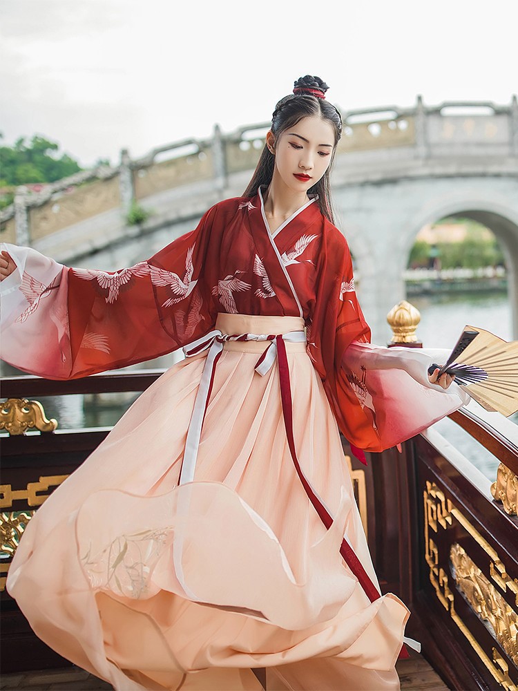 一点春齐腰仙鹤印花学生汉服女装交领襦裙日常清新淡雅直袖渐变夏|ruв категории Цифровые аксессуары, рынок электронных компонентов, электронный элемент, другие компоненты - от Buy2taobao.com для оказания профессиональной услуги покупки агента Taobao