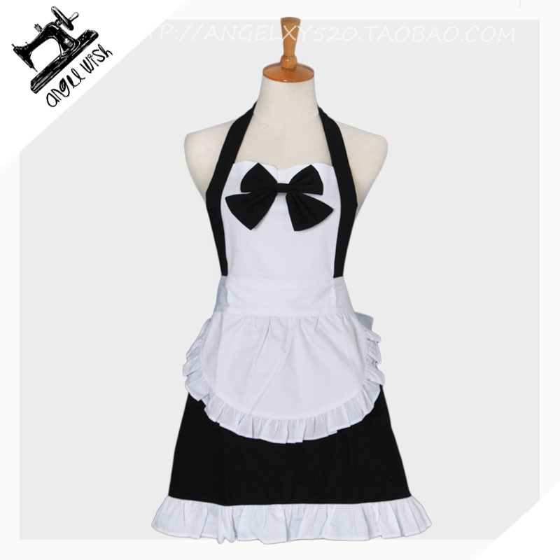 韩版时尚纯棉花边蛋糕店围裙 日系女仆可爱公主工作服蝴蝶结 定制在类目 家庭/个人清洁工具, 家务/地板清洁用具, 围裙中 - 来自Buy2taobao.com提供专业的淘宝代购服务