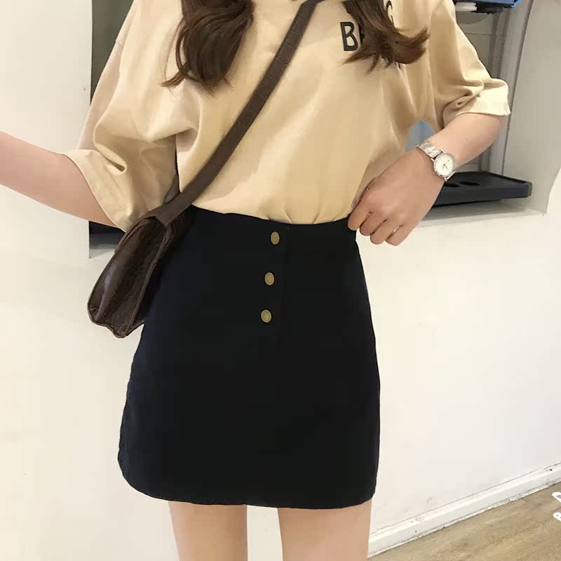 基础纯色A字包臀短裙2019春装女装新款韩版百搭高腰显瘦半身裙潮在类目 女装/女士精品, 半身裙中 - 来自Buy2taobao.com提供专业的淘宝代购服务