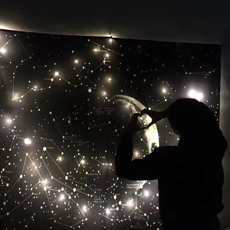 挂布 北欧风沙发背景布 客厅卧室装饰布星空系月球挂毯大在类目 居家布艺, 挂毯/壁毯中 - 来自Buy2taobao.com提供专业的淘宝代购服务