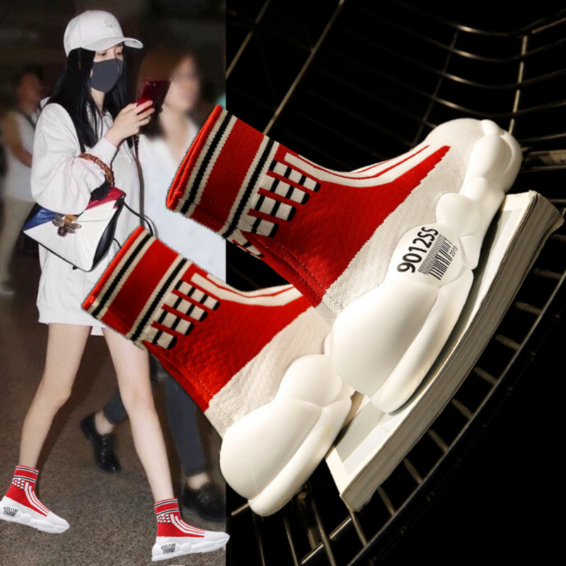 袜子鞋女2019夏季新款嘻哈高帮鞋女网红超火弹力靴轻便透气运动鞋在类目 女鞋, 高帮鞋中 - 来自Buy2taobao.com提供专业的淘宝代购服务