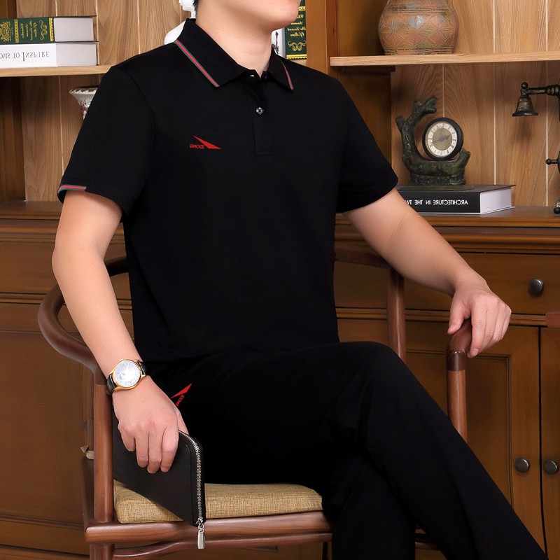 专卖店中老年运动套装男夏季短袖长裤宽松黑色父亲休闲运动服中年在类目 运动服/休闲服装, 运动套装中 - 来自Buy2taobao.com提供专业的淘宝代购服务