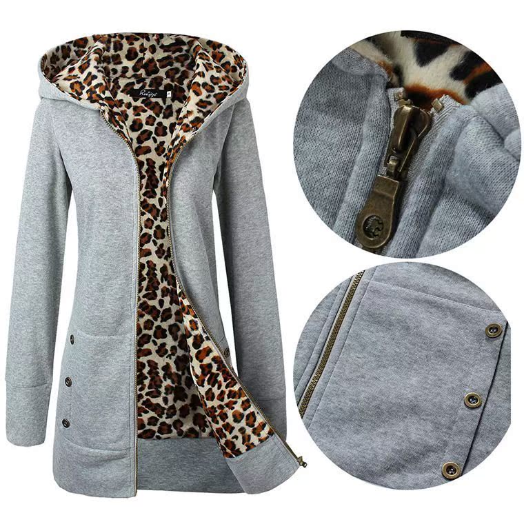 Hooded thick leopard sweater plus velvet large size jacket|ruв категории персональные настройки/разработка услуг/DIY, платье сумки настройки, Специальные одежды, свитер настройки - от Buy2taobao.com для оказания профессиональной услуги покупки агента Taobao