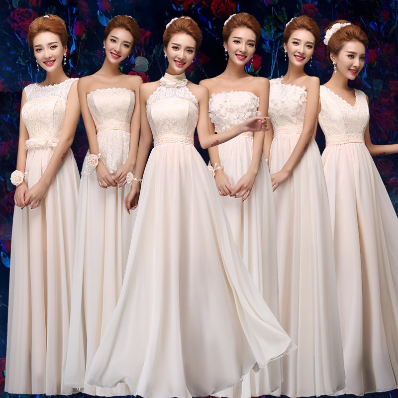 2018 new pattern Annual meeting Champagne marry Bridesmaid full dress have more cash than can be accounted for Sister skirt Bridesmaid Chorus costumein the Women's clothing/Boutique , Wedding/Cheongsam/Formal dress , Formal dress/Evening category - from Buy2taobao.com to provide professional Taobao agent buy service