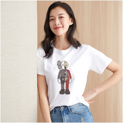 2019夏季新款纯棉短袖女T恤简约宽松休闲上衣男女情侣ins网红韩范