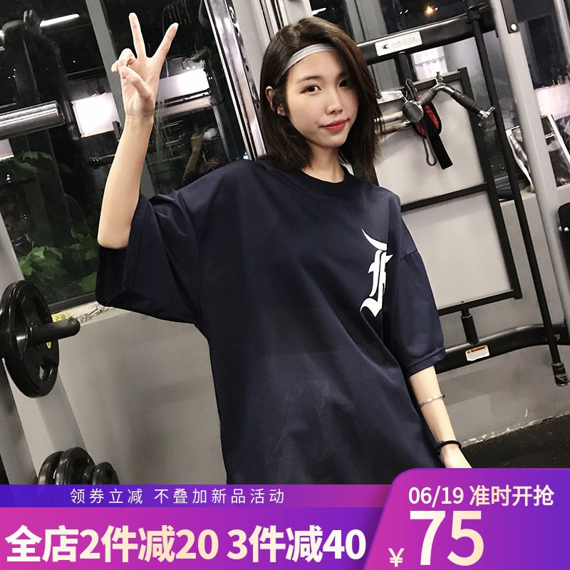 大码运动上衣女宽松胖mm200斤短袖跑步罩衫网纱速干健身房健身服|ruв категории спортивный костюм/досуг одежды, движение футболку - от Buy2taobao.com для оказания профессиональной услуги покупки агента Taobao