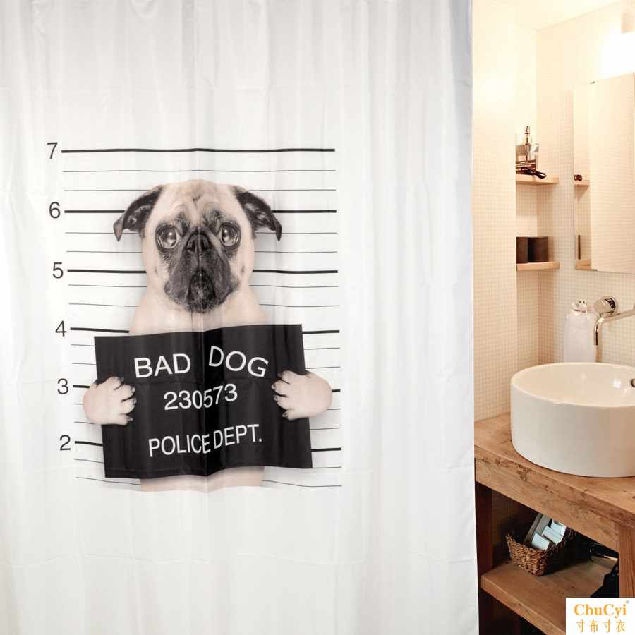 originality Bad Dog Scoundrel personality Polyester fabric Waterproof shower curtain Toilet partitionin the Family/Personal Cleaning Tools , Sanitary appliances/Bathroom accessories , Shower Curtains category - from Buy2taobao.com to provide professional Taobao agent buy service