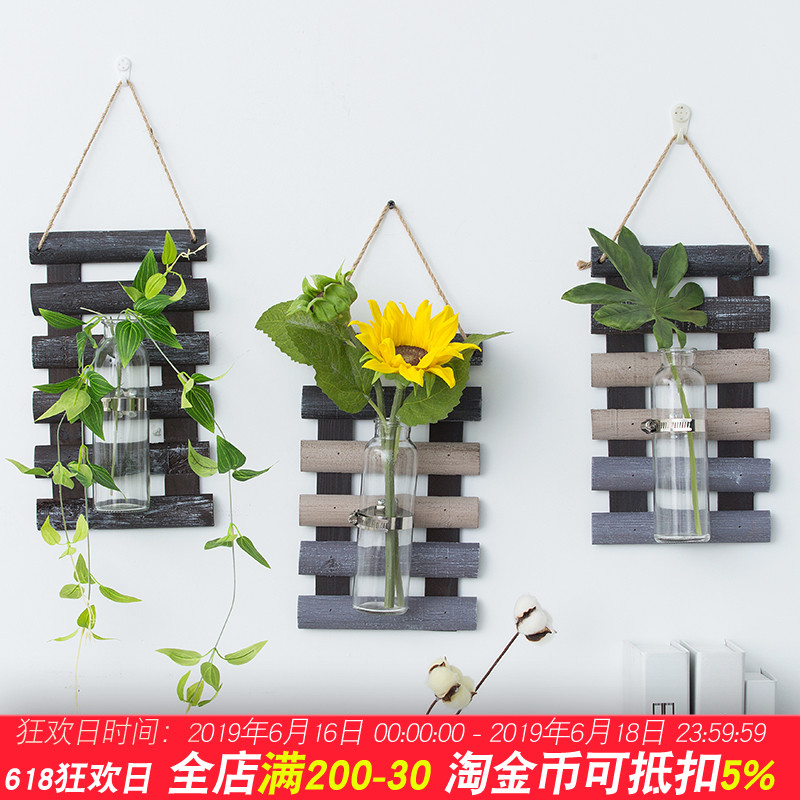 originality Wall hanging Glass Hydroponics vase Countryside metope ornament wall Pendants Dracaena sanderiana Scindapsus Botany Floral organin the Home accessories , Mural category - from Buy2taobao.com to provide professional Taobao agent buy service