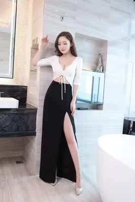 2018新款夜场性感长裙时尚女装修身气质短袖开叉长款晚礼服连衣裙|ruв категории Женская одежда, Cвадебные платья, платье/вечернее платье - от Buy2taobao.com для оказания профессиональной услуги покупки агента Taobao