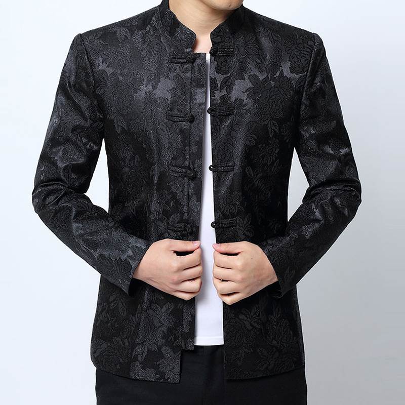 Tang costume spring and autumn Chinese tunic suit Youth Retro Embroidery Chinese style Stand collar suit Self cultivation Antiquity coat ancient costumein the Men's clothing, National costume category - from Buy2taobao.com to provide professional Taobao agent buy service
