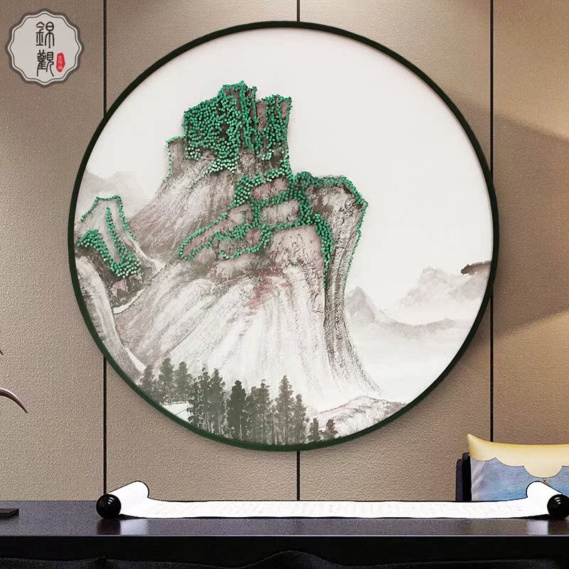New Chinese style manual three-dimensional a living room Decorative painting landscape circular nail Hanging picture Entrance Study Tearoom decorate Hanging picturein the Home accessories , Decorative painting , Modern decorative painting category - from Buy2taobao.com to provide professional Taobao agent buy service