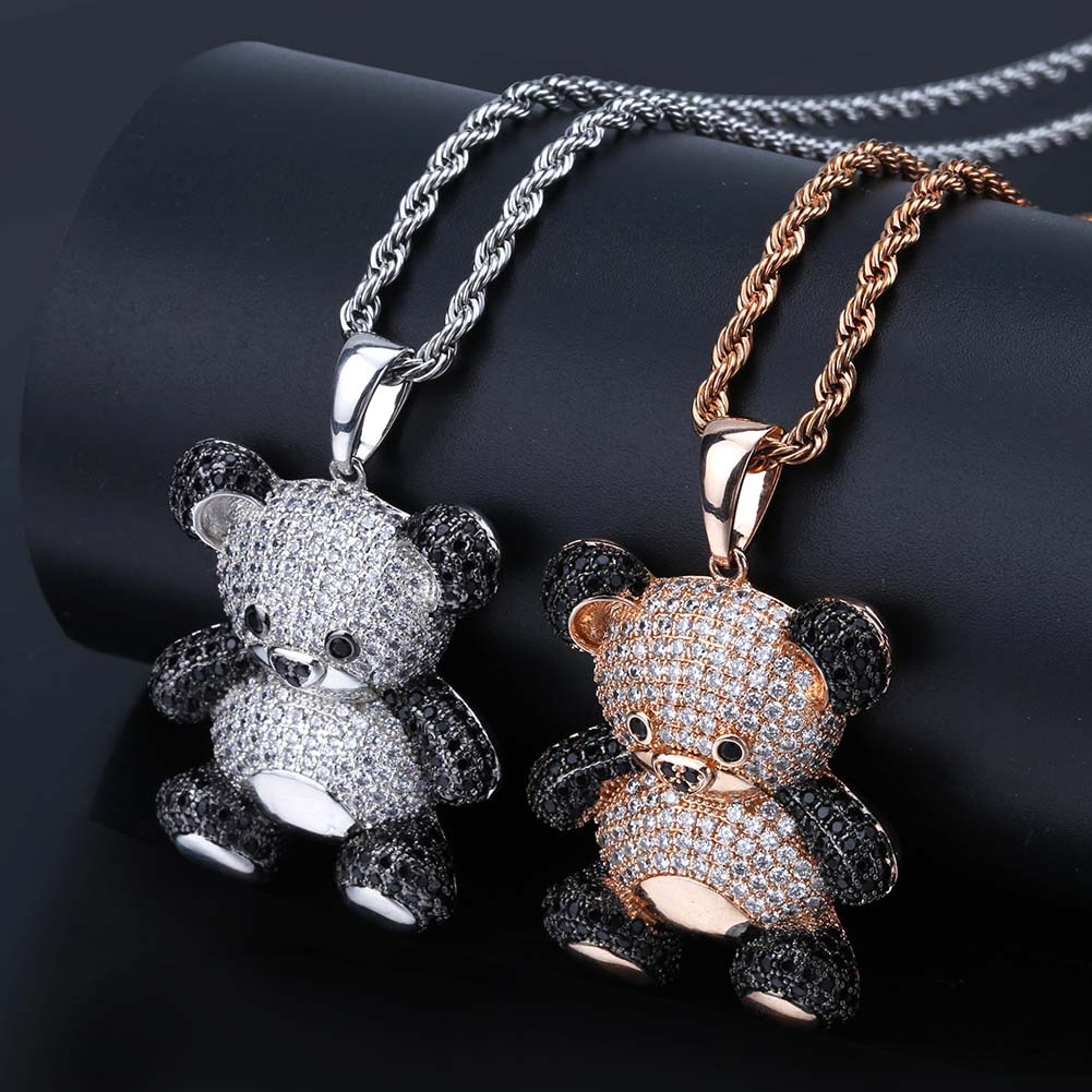 Explosive money lovely Cartoon panda Chaopai Pendant colour zircon men and women currency Hip hop hiphop Necklacein the Accessories/Fashion Jewelry, Pendant/Pendant category - from Buy2taobao.com to provide professional Taobao agent buy service