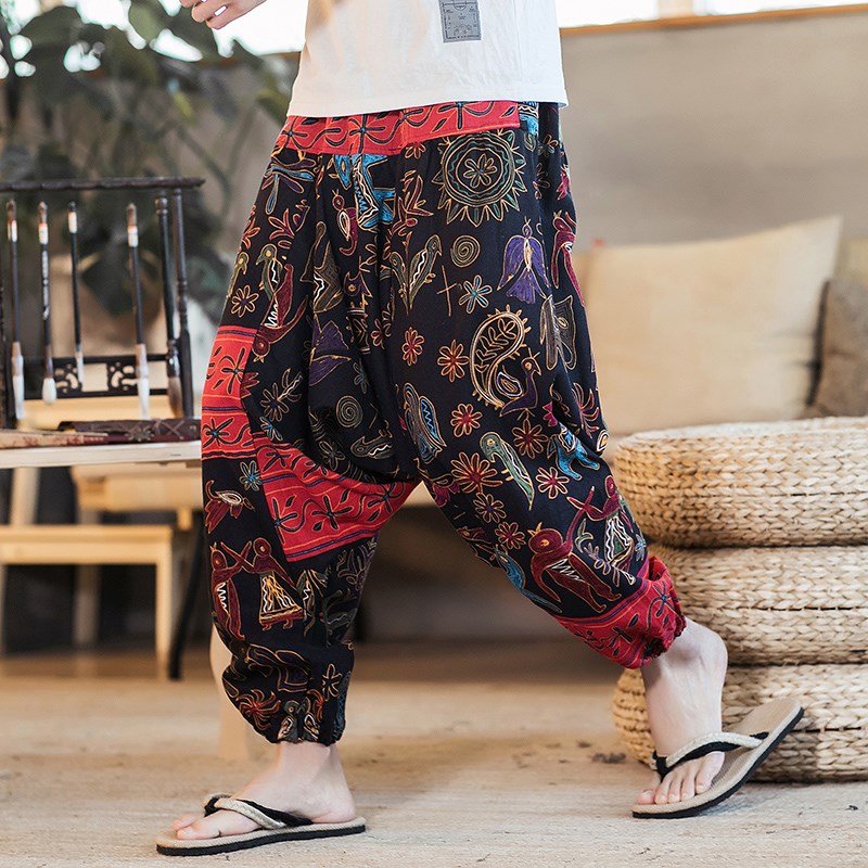 spring and autumn Ethnic style Wide leg pants men's wear Large Thailand trousers Knickers Travel? Beach pants Nepal Swap file pantsin the Men's clothing, National costume category - from Buy2taobao.com to provide professional Taobao agent buy service