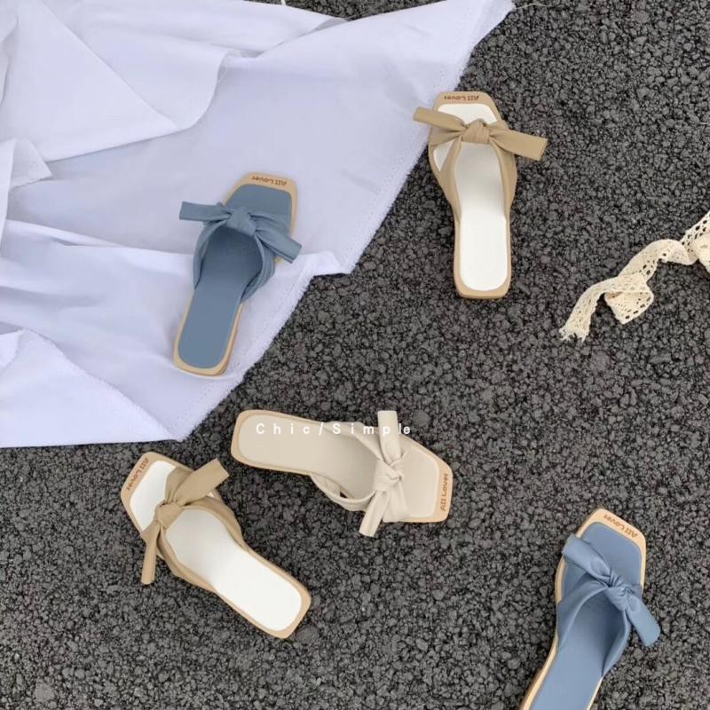 Chic Oni2019/ss the republic of korea| summer There are Western style bow Square With crude Half draggedin the Women's Shoes, Boots category - from Buy2taobao.com to provide professional Taobao agent buy service