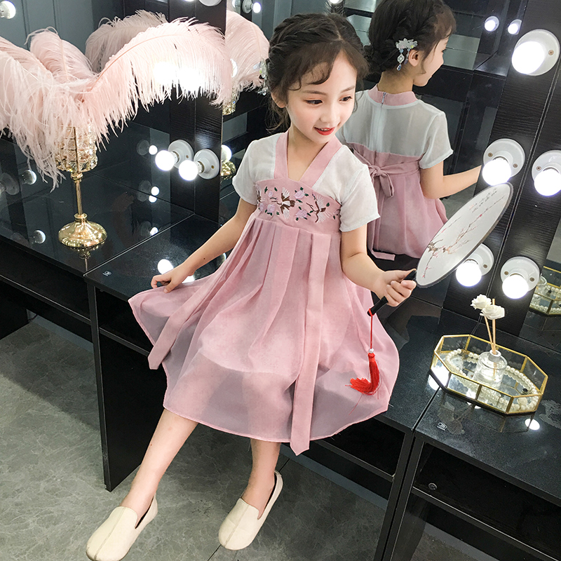 汉服超仙女童春夏装新款复古风古装女宝宝小女孩中国风儿童装唐装|ruв категории Детская одежда, детей ципао/костюм/национальная одежда, костюм - от Buy2taobao.com для оказания профессиональной услуги покупки агента Taobao