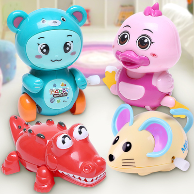 卡通发条玩具会动会跑的上链玩具1-2-3岁宝宝上弦动物学爬小玩具