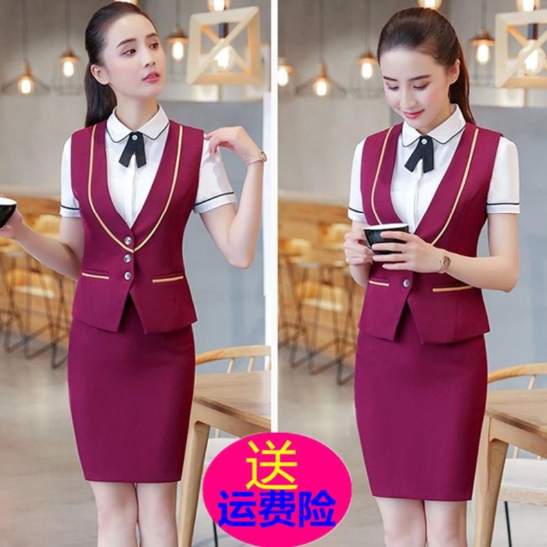 fashion Korean Edition Snack bar Waiter coverall Summer wear Restaurant Western Restaurant lady spring and autumn summer Short sleevedin the Women's clothing/Boutique , Set/Student uniforms/Work uniforms , Career skirt suits category - from Buy2taobao.com to provide professional Taobao agent buy service