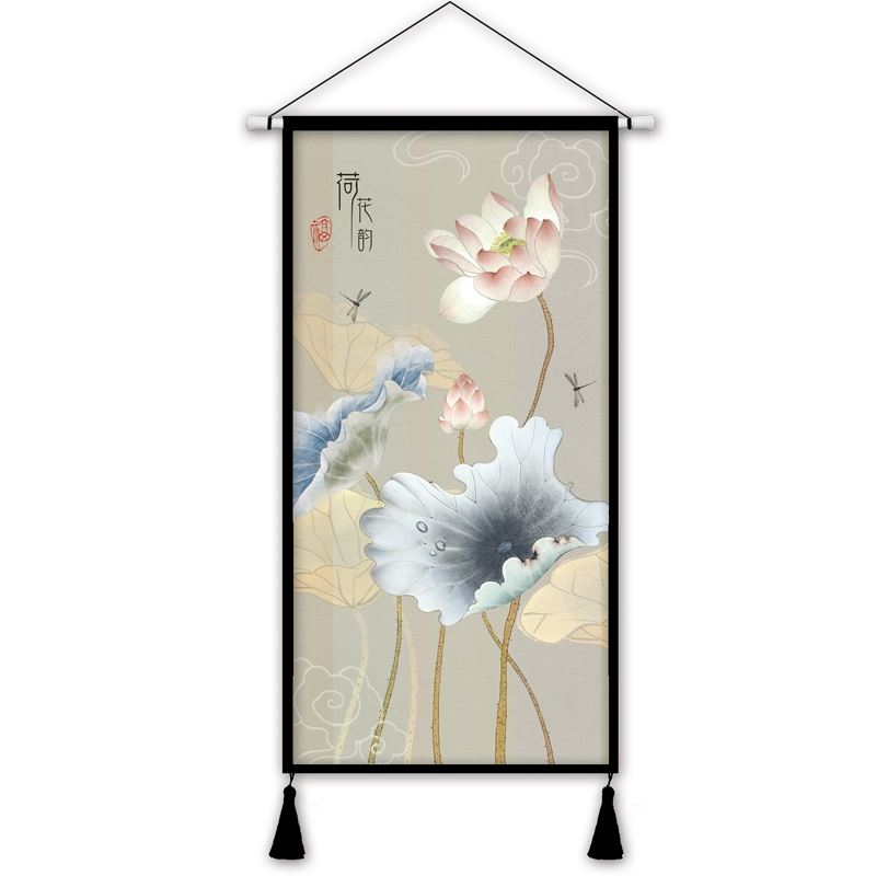 复古中式大型布画中国风荷花装饰画客厅玄关挂画挂布背景墙挂毯|ruв категории домашний ткань, гобелен/гобелен - от Buy2taobao.com для оказания профессиональной услуги покупки агента Taobao
