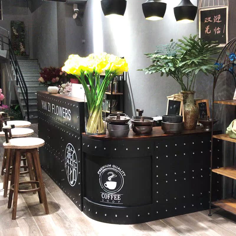 复古吧台桌收银台柜台服装店奶茶店酒吧吧台工业风店铺前台创意|msdalam kategori Perniagaan/perabot pejabat, Supermarket Furniture, daftar tunai - dari Buy2taobao.com untuk memberikan perkhidmatan ejen Taobao profesional membeli