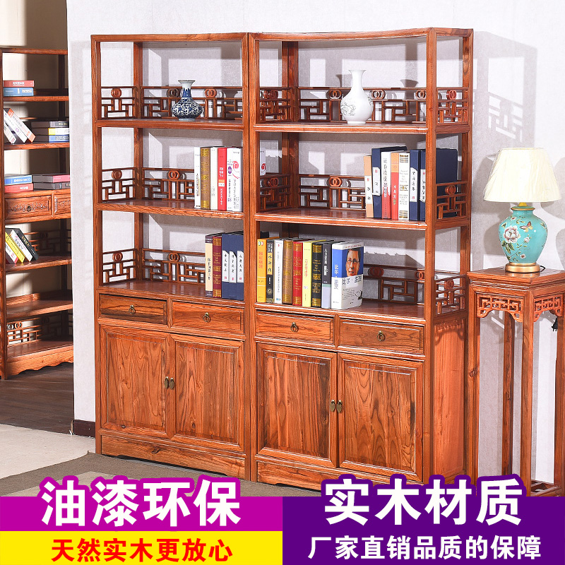 全實木中式書架貨架博古架展示櫃茶葉架子置物架南榆木多寶格閣特在類目 住宅傢俱, 架類, 多寶格/博古架中 - 來自Buy2taobao.com提供專業的淘寶代購服務