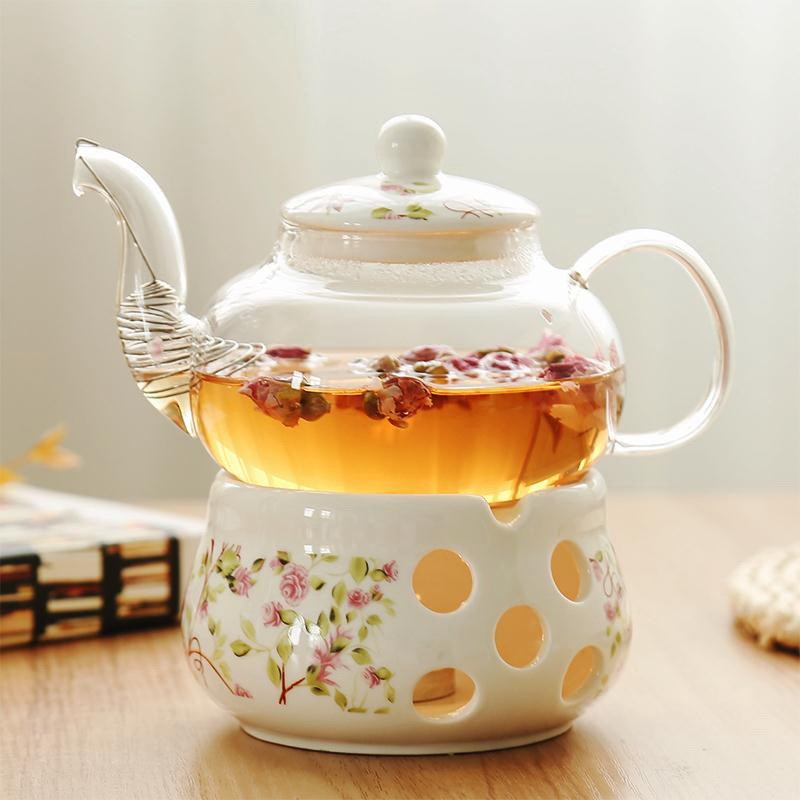 美容院花茶壶 玻璃养生加热水晶底座小容量迷蒸气泡茶壶陶瓷汽壹|ruв категории посуда, чайный сервиз, цветы и чайный сервиз - от Buy2taobao.com для оказания профессиональной услуги покупки агента Taobao