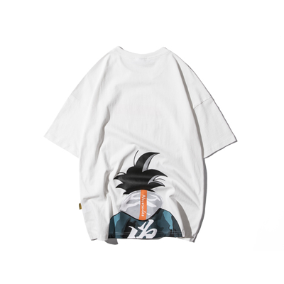 NOSAY夏季新款日系潮流超级赛亚人卡通印花宽松休闲男短袖t恤