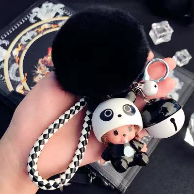 韩国卡通萌奇奇钥匙扣男士女款创意可爱毛球编织皮绳钥匙链挂件在类目 服饰配件/皮带/帽子/围巾, 鞋包/皮带配件, 包配件, 包挂件中 - 来自Buy2taobao.com提供专业的淘宝代购服务
