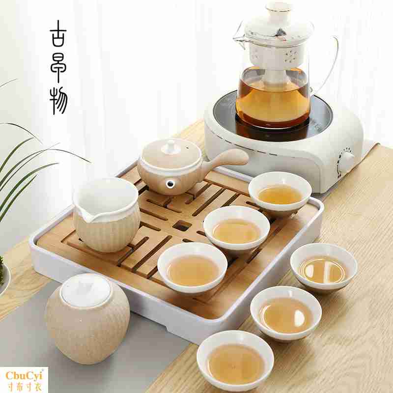 日式简约现代功夫茶具套装家用 粗陶整套 办公礼赠禅意陶瓷茶壶杯在类目 餐饮具, 茶具, 功夫茶具中 - 来自Buy2taobao.com提供专业的淘宝代购服务