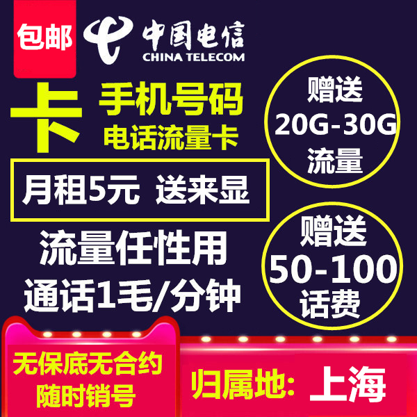 中国电信4G手机号码卡流量卡4g网低月租大王卡日租通话语音卡在类目 手机号码/套餐/增值业务, 新入网手机号套餐, 中国电信新号码套餐中 - 来自Buy2taobao.com提供专业的淘宝代购服务