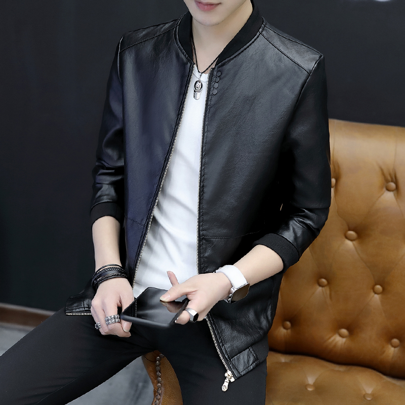 Leather jackets men 2018 new pattern Self cultivation Korean Edition winter leisure time man leather jacket Youth Trend handsomein the Men's clothing, Leather clothing category - from Buy2taobao.com to provide professional Taobao agent buy service