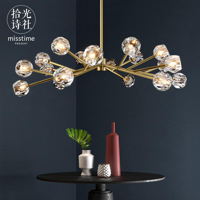 Postmodern a chandelier Northern Europe Light extravagance Simplicity All copper lamps and lanterns a living room bedroom Restaurant personality crystal Molecular Beanstalkin the Decoration main material , Lamps , Chandelier category - from Buy2taobao.com to provide professional Taobao agent buy service