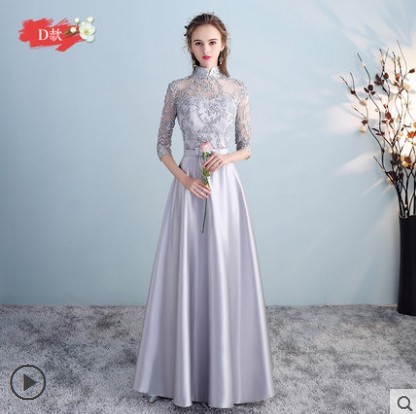 2019新款礼服出租赁结婚送亲闺蜜装姐妹团伴娘服长款灰色毕业礼服在类目 女装/女士精品, 婚纱/旗袍/礼服, 礼服/晚装中 - 来自Buy2taobao.com提供专业的淘宝代购服务