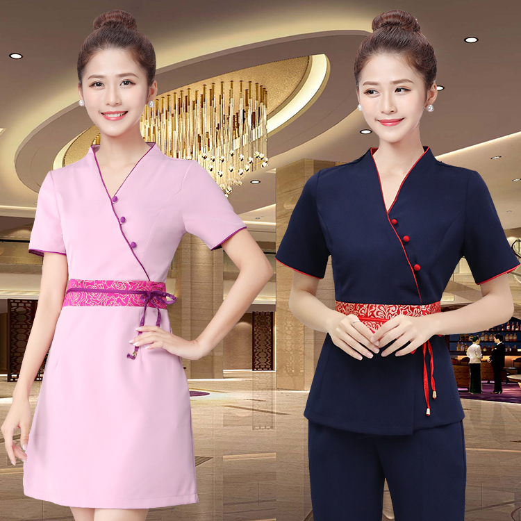 美甲店女技师美发连衣裙短袖夏季酒店店长工衣美容师套装裤工作服|ruв категории Женская одежда, костюм/студенты школьную форму/обмундирования, отель обмундирования - от Buy2taobao.com для оказания профессиональной услуги покупки агента Taobao