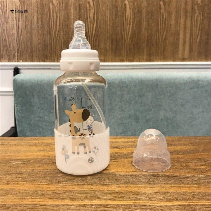 卡通儿童奶瓶玻璃新生儿宽口径防摔保护套宝宝硅胶吸管防胀气婴儿|msdalam kategori lampin/Xihu/makan/push pelarik, Memberi makan botol/botol yang berkaitan, botol penebat - dari Buy2taobao.com untuk memberikan perkhidmatan ejen Taobao profesional membeli