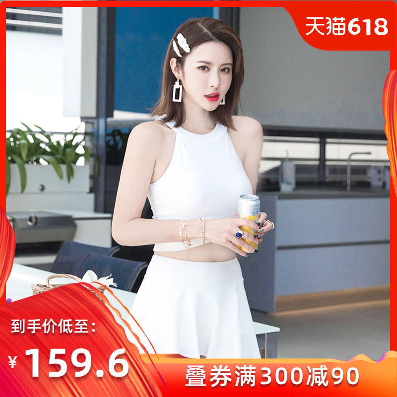 Fission Swimsuit ins conservative student the republic of korea Small fragrant wind Retro lovely Show thin Flat angle Skirt Swimwearin the Sports/Yoga/Fitness/Fans supplies , Swim , Split swimsuit category - from Buy2taobao.com to provide professional Taobao agent buy service