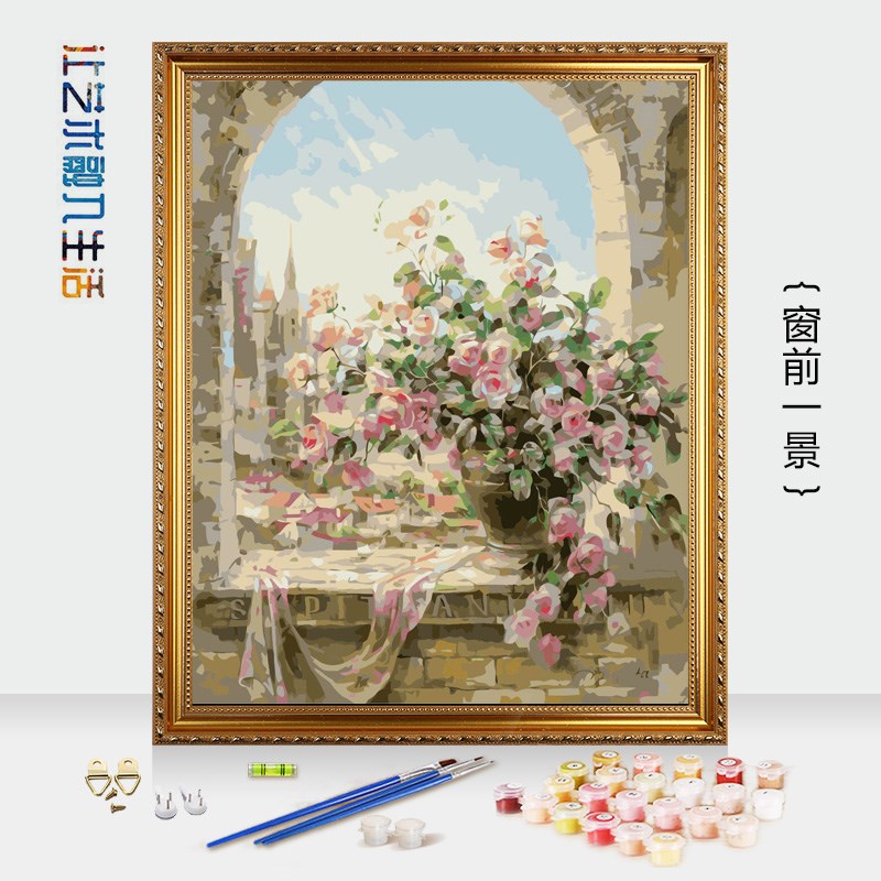 Edge color diy number Oil Painting flowers and plants Scenery adult Hand drawn Filling decorate Decompression Abstract Northern Europe Oil paintingin the Home accessories , Decorative painting , DIY/Digital painting category - from Buy2taobao.com to provide professional Taobao agent buy service