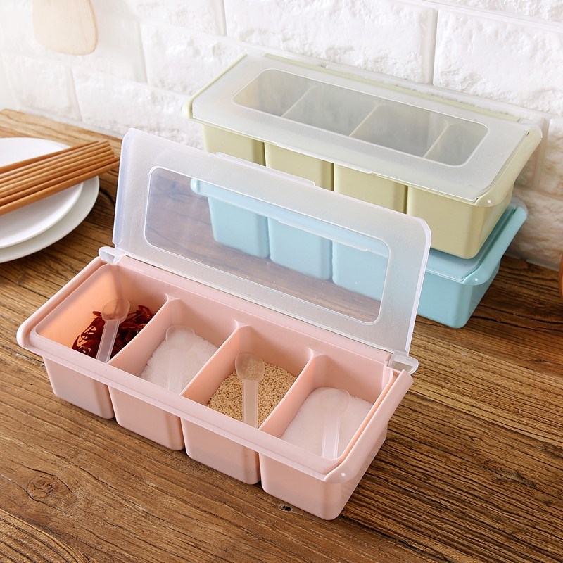 欧式组合味精调料盒四格一体带盖创意三合一作料调味盒佐料三格|msdalam kategori dapur/memasak Appliances, Alat dapur/Penyimpanan dapur, botol penyimpanan/bekas penyimpanan dapur, botol perasa - dari Buy2taobao.com untuk memberikan perkhidmatan ejen Taobao profesional membeli