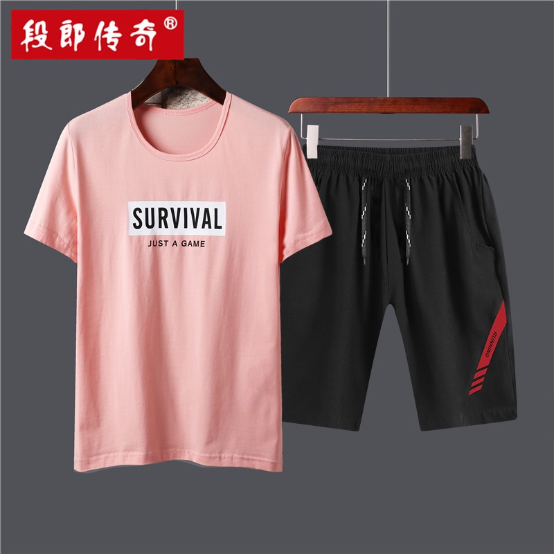 Duanlang Legend summer man T-shirts shorts suit 2019 new pattern Short sleeved leisure time Two piece setin the Men's clothing, Set , Leisure sports suit category - from Buy2taobao.com to provide professional Taobao agent buy service