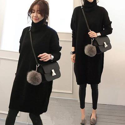 大碼女裝胖妹妹秋冬中長款高領針織毛衣胖mm減齡顯瘦連衣裙打底衫在類目 女裝/女士精品, 大碼女裝中 - 來自Buy2taobao.com提供專業的淘寶代購服務