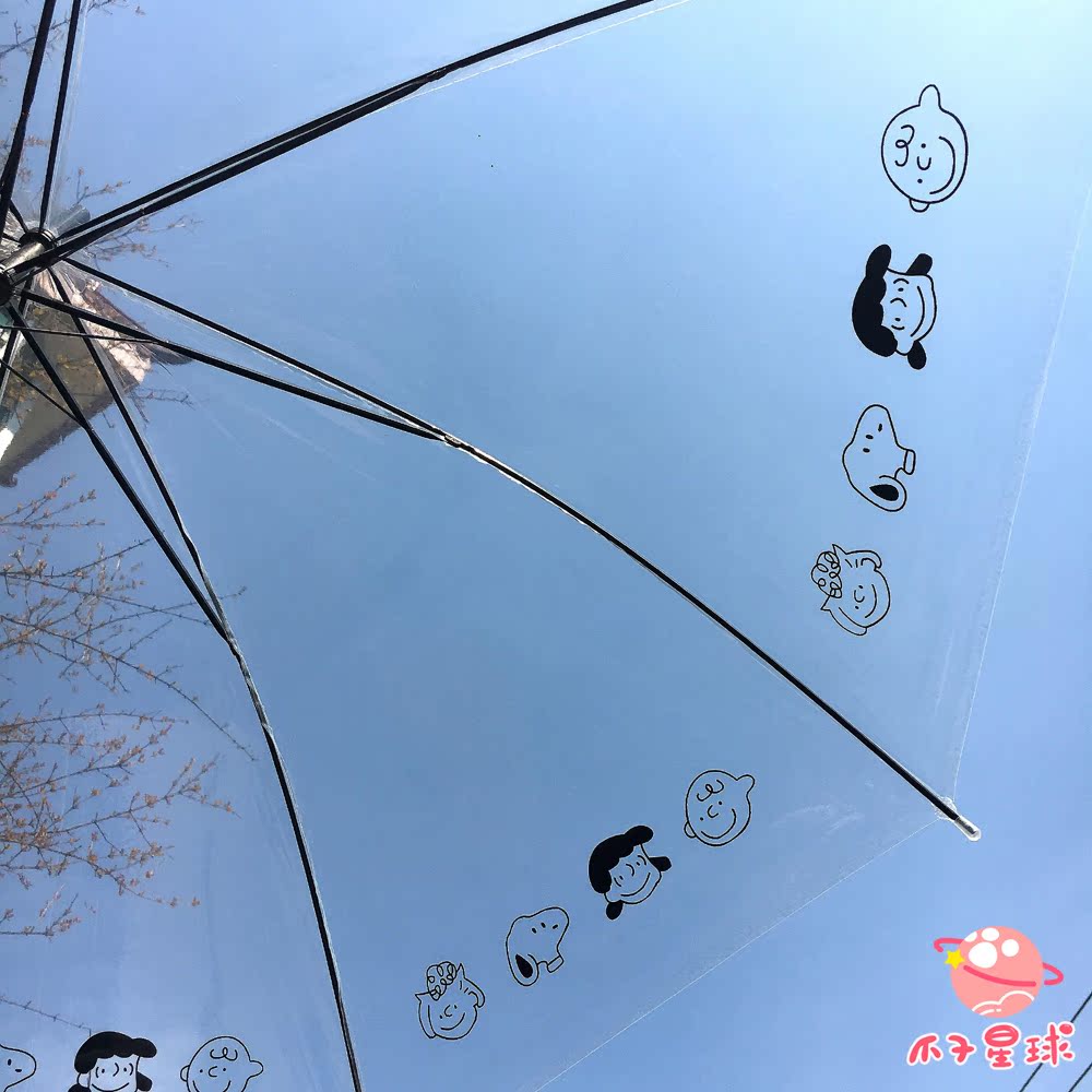 韩国ins极简风可爱透明花朵小猪史努比轻便长柄学生情侣雨伞在类目 居家日用, 伞/雨具/防雨/防潮, 伞中 - 来自Buy2taobao.com提供专业的淘宝代购服务
