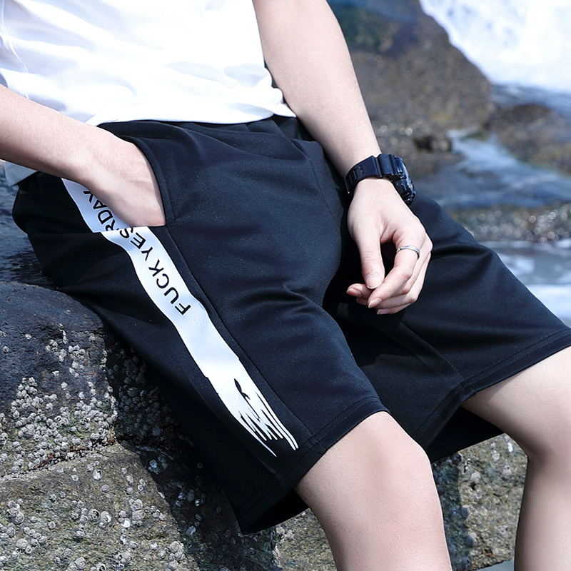 短裤男夏季休闲中裤子韩版修身速干五分裤夏天运动潮流沙滩大裤衩在类目 男装, 休闲裤中 - 来自Buy2taobao.com提供专业的淘宝代购服务