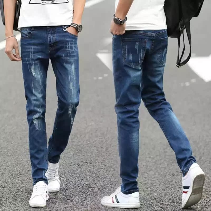 春夏季新款款弹力牛仔裤男士修身小脚裤韩版潮流青少年休闲长裤子|msdalam kategori sukan/pakaian kasual, sweatpants, jeans sukan - dari Buy2taobao.com untuk memberikan perkhidmatan ejen Taobao profesional membeli