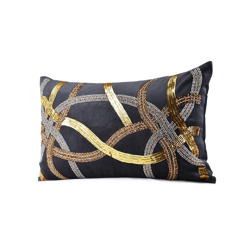 Template Room Cushion Home Furnishing Soft loading Lumbar pillow By package Decoration Light extravagance City Charcoal manual Nail beadin the Home Fabric , Pillow/Pillow category - from Buy2taobao.com to provide professional Taobao agent buy service