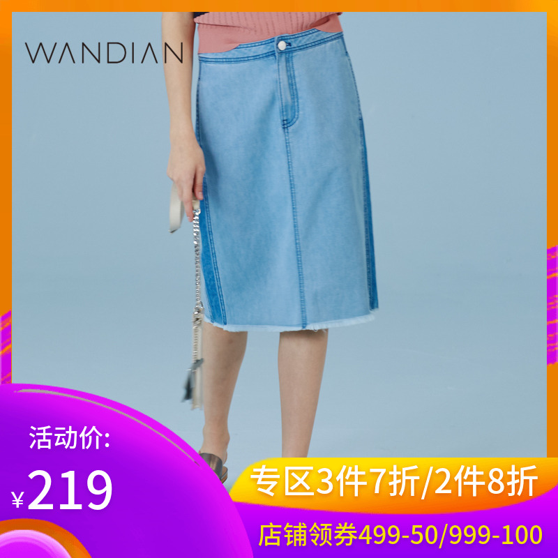 Ms Austin grace Mid length version Denim skirt 2019 New products Women's wear Tannins Blue skirt 1182K07437in the Women's clothing/Boutique , Skirts category - from Buy2taobao.com to provide professional Taobao agent buy service