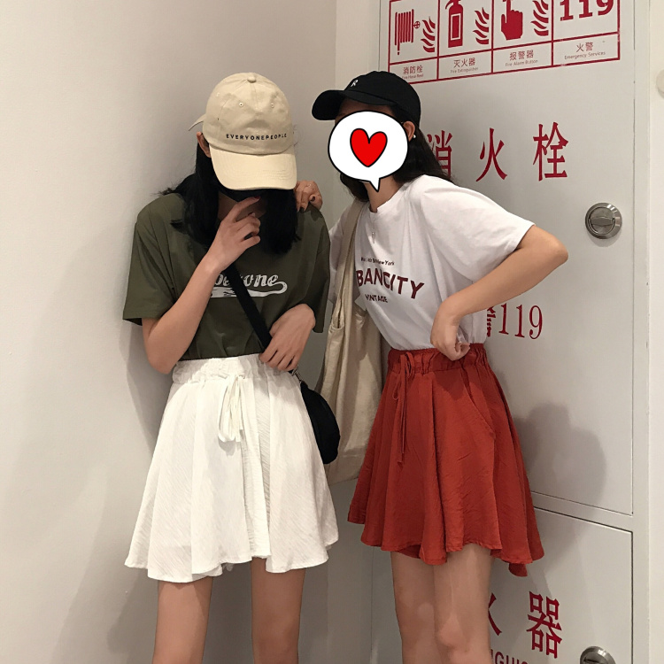 夏季韩版百搭宽松白色a字裙学生高腰防走光黑色短裙百褶半身裙女|ruв категории Женская одежда, юбка - от Buy2taobao.com для оказания профессиональной услуги покупки агента Taobao