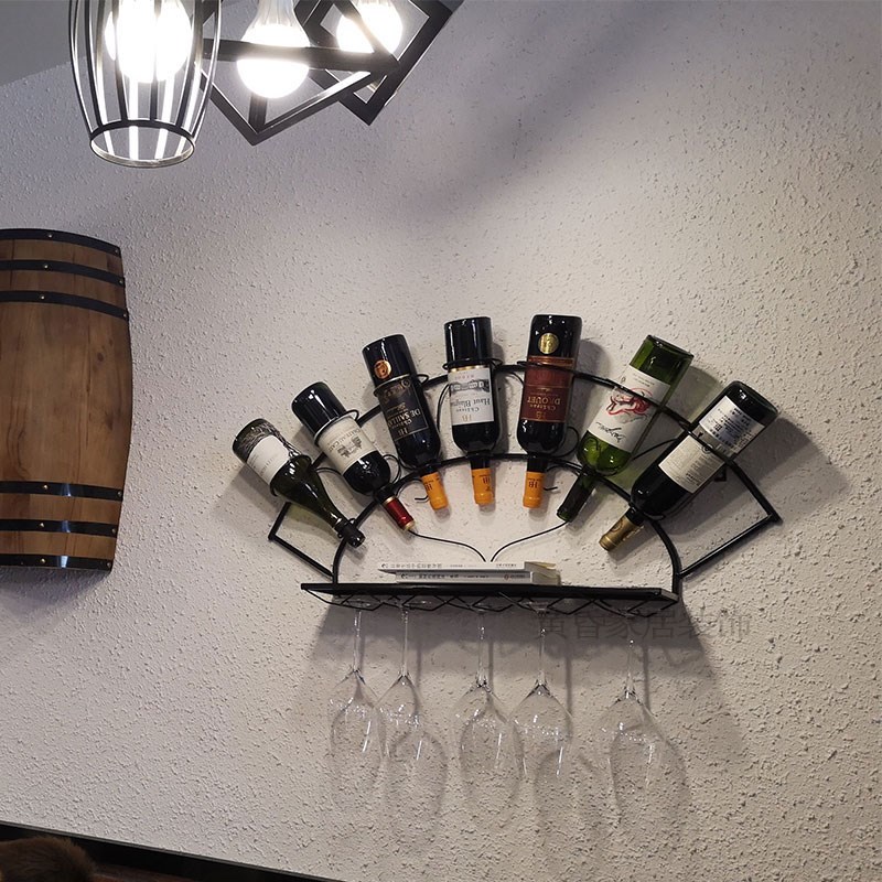Iron art Shelf Wine Wall hanging grape Wine Rack Wine rack suspension Wall hanging Decoration Tall Wine glass holderin the Tableware , Flagon/Wineglass/Wine , Wine category - from Buy2taobao.com to provide professional Taobao agent buy service