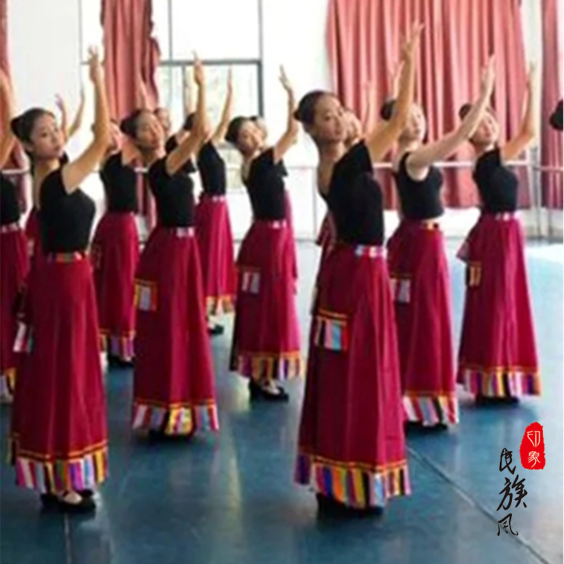藏族半身裙藏式民族风广场舞蹈演出服装女新款练功裙臧族练习裙子在类目 女装/女士精品, 唐装/民族服装/舞台服装, 民族服装/舞台装中 - 来自Buy2taobao.com提供专业的淘宝代购服务